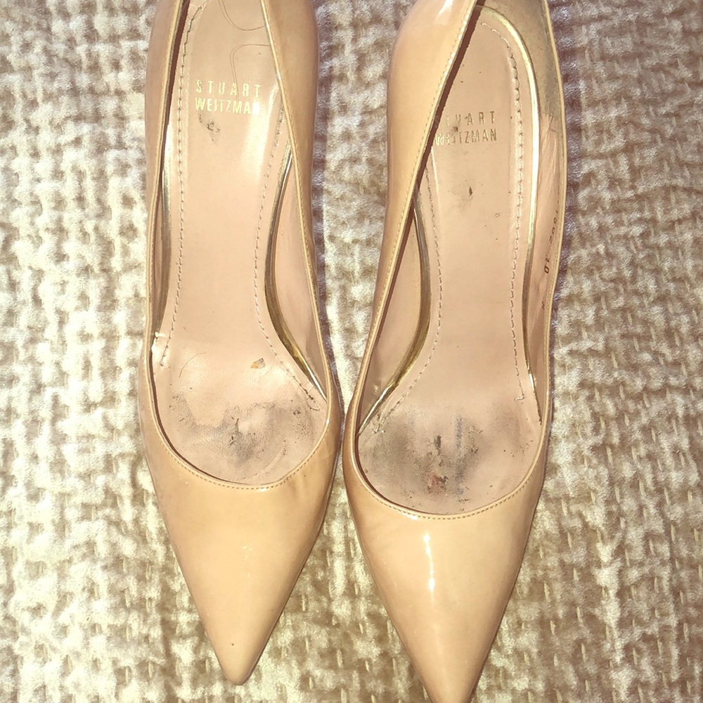 Stuart weitzman patent nude heels